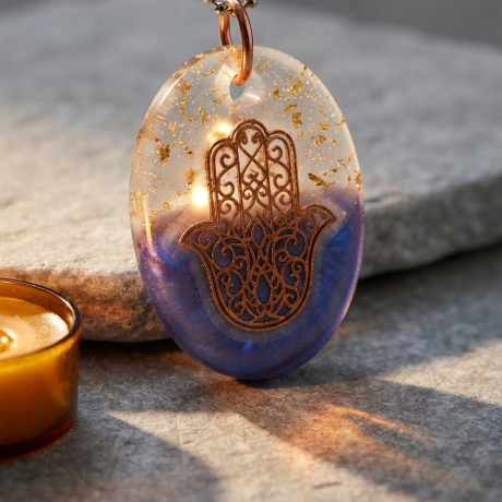 Schutz bei Tag, Leuchten bei Nacht – Hamsa-Amulett, handgefertigt