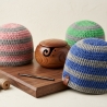 Gehäkelte Kindermütze (6-10 J.), Gestreifte Beanie,
