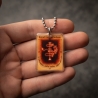 Macht der alten Siegel - handgefertigtes Asmodeus-Amulett Orange