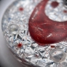 Mondlicht in Rot – handgefertigtes Moon Amulett mit Bergkristall