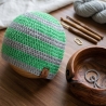 Gehäkelte Kindermütze (6-10 J.), Gestreifte Beanie,