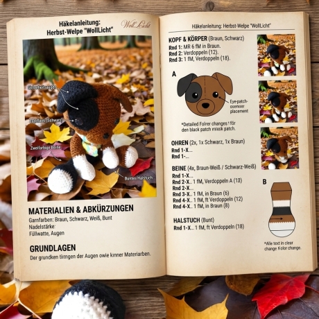 Amigurumi Häkel-Welpe „WollLicht“