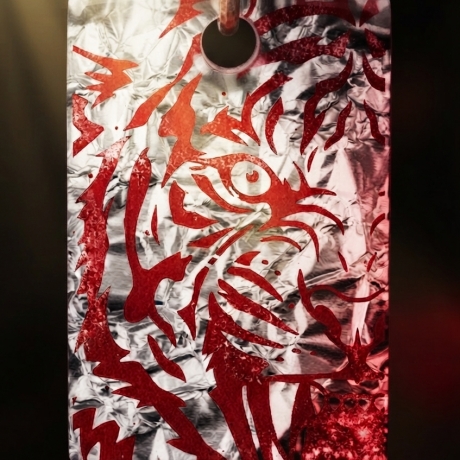 Tiger-Amulett Rot Silber – Kraft-Symbol m. Bergkristall handmade