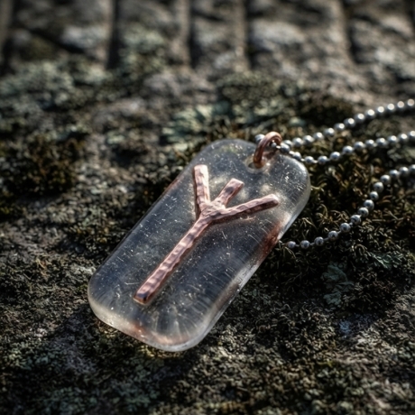 Wachsamer Schutz – Algiz-Runen-Amulett aus Kupfer, handgefertigt