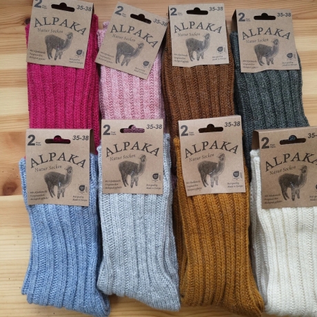 Alpaka Damen-/Herren Wintersocken, dick gestrickt, braun, neu