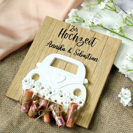 Geschenk zur Hochzeit – Geldgeschenk mit Auto & Namen