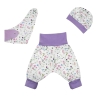 3-tlg Baby Pumphosen-Set Erstlingsoutfit Blumen Wiesenblumen 
