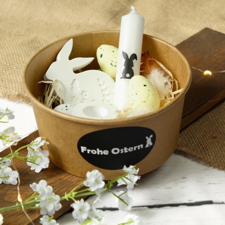 Oster Geschenkset | Hase, Kerze & Kerzenhalter