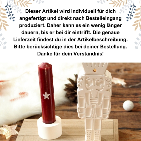 Weihnachten Geschenkset mit Nussknacker, Kerze & Kerzenhalter