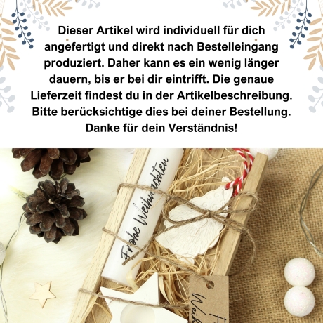 Geschenkset Weihnachten in Holzbox ~ Kerze | Kerzenhalter