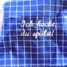 Geschirrtuch♥Ich koche, du spülst!♥in blau-weiß♥bestickt