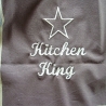 ★Geschirrtuch bestickt★Kitchen King★braun mit Streifen★