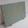 Gipsbild Gipsabdruck Relief 3D Gipsfliese Pflanzenabdruck Gips