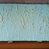 Gipsbild Gipsabdruck Relief 3D Gipsfliese Pflanzenabdruck Gips