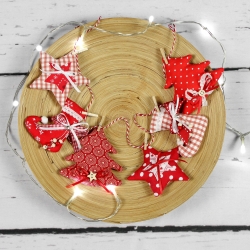 Dekorative Weihnachtsgirlande aus Stoff ~ Weihnachtsdekoration