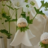 Glockenblumenhänger weiß, Blumenkind aus Wollfilz