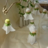 1 Glockenblumenhänger weiß, Blumenkind aus Wollfilz