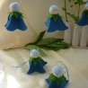 1 Glockenblumenhänger blau, Blumenkind aus Wollfilz