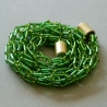 Glasperlenschmuckset gehäkelt, grün, 42+20 cm, Kette+Armband