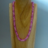Glasperlenkette gehäkelt, rosa pink, 57 cm, Häkelkette,