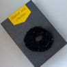 Perlenkette gehäkelt in petrol schwarz, 44 cm, Häkelkette
