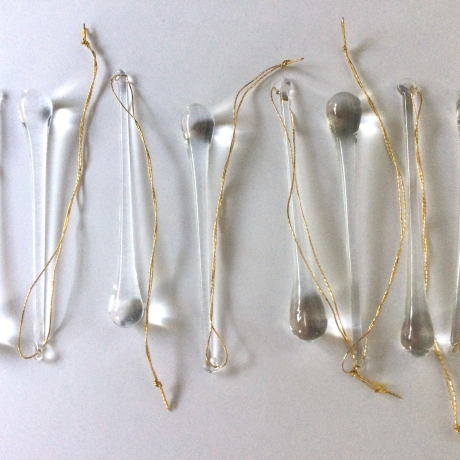 Vintage klare Glastropfen Glastränen 8er Set aus den 80er Jahren
