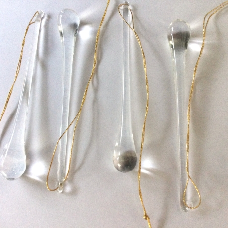 Vintage klare Glastropfen Glastränen 8er Set aus den 80er Jahren