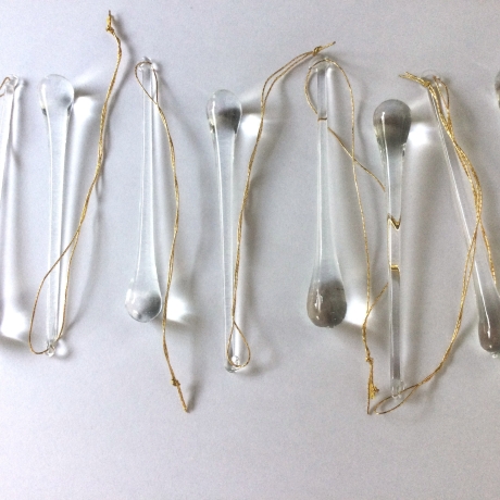 Vintage klare Glastropfen Glastränen 8er Set aus den 80er Jahren