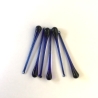   Vintage Glastropfen 6er Set in Blau aus den 80er Jahren