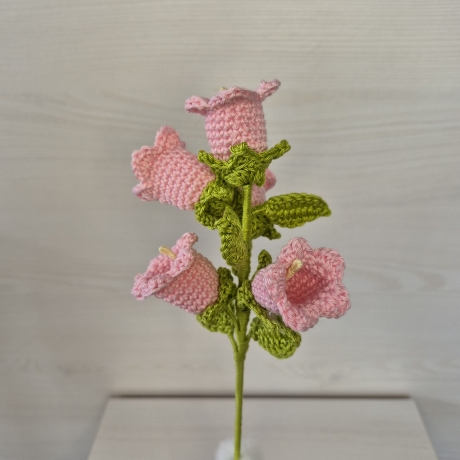 Glockenblume 5er - rosa (Häkelblume)