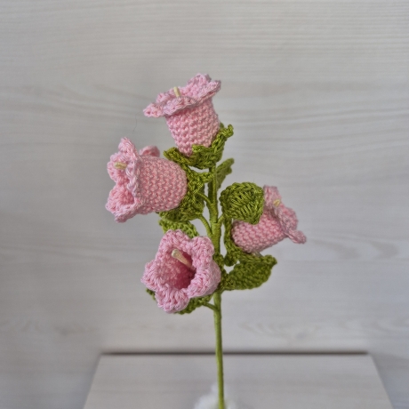 Glockenblume 5er - rosa (Häkelblume)