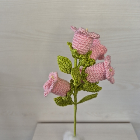 Glockenblume 5er - rosa (Häkelblume)