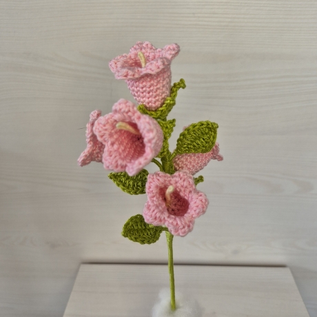 Glockenblume 5er - rosa (Häkelblume)