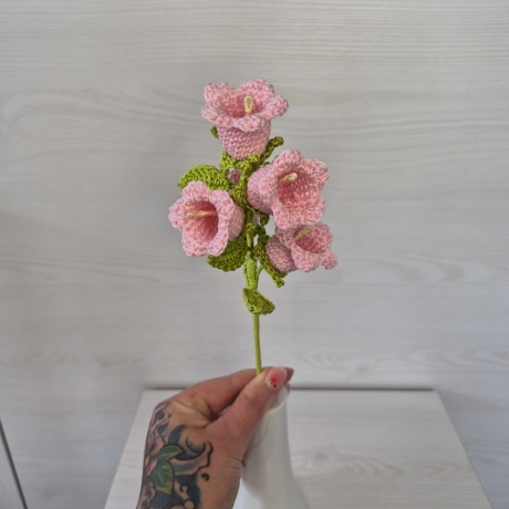 Glockenblume 5er - rosa (Häkelblume)