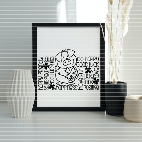 Lucky Pig Plotterdatei SVG DXF FCM