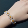 Armband Gänseblümchen Gelb-Gold Perlenschmuck niedlich Armreifen 