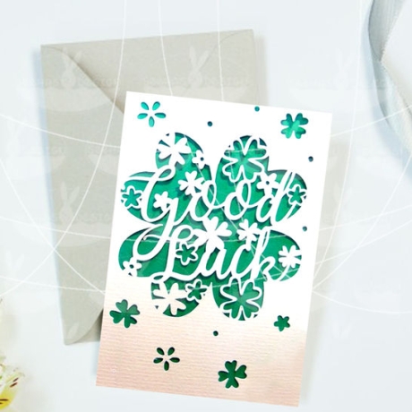 Karte Good Luck Plotterdatei SVG DXF FCM