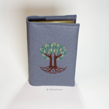 Gotteslobhülle, Filz, grau, Lebensbaum