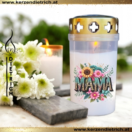 Grablicht Mama 11 | personalisierbar | Kerze Friedhof | Grabdeko