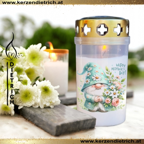 Grablicht Mama 21 | personalisierbar | Kerze Friedhof | Grabdeko