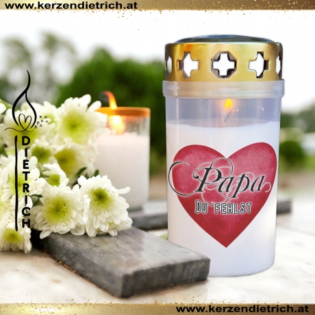 Grablicht Papa 1 | personalisierbar | Kerze Friedhof | Grabdeko