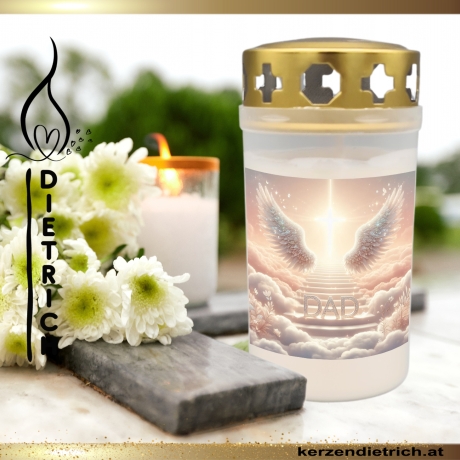 Grablicht Papa 2 | personalisierbar | Kerze Friedhof | Grabdeko