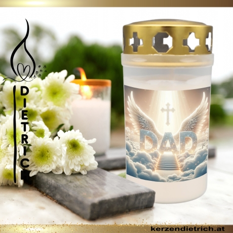 Grablicht Papa 5 | personalisierbar | Kerze Friedhof | Grabdeko