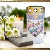 Grablicht Blumenherz 10 | personalisierbar | Kerze Friedhof, Grab