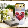 Grablicht Blumenherz 19 | personalisierbar | Kerze Friedhof, Grab