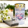 Grablicht Blumenherz 20 | personalisierbar | Kerze Friedhof, Grab