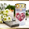 Grablicht Blumenherz 31 | personalisierbar | Kerze Friedhof, Grab