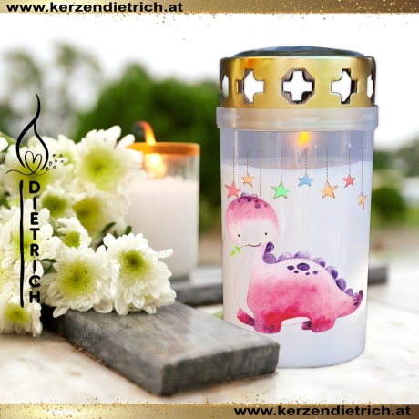 Grablicht Dino 1 | personalisierbar | Kerze | Sternenkind