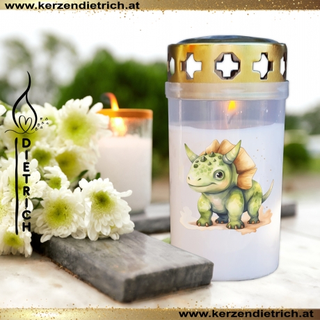 Grablicht Dino 11 | personalisierbar | Kerze | Sternenkind
