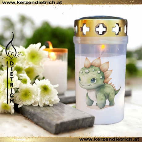 Grablicht Dino 15 | personalisierbar | Kerze | Sternenkind